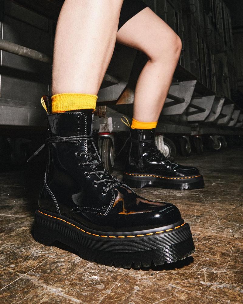 Botas Plataforma Dr Martens Jadon Charol Cuero Hombre Negros | MX 255KOR